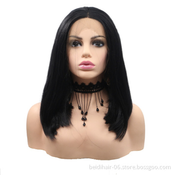 Wholseale Short Frontal Bob HD Wigs for Black Women Front Lace Hair Wigs Synthetic